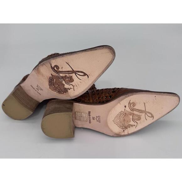 FreePeople In The Loop Woven Women US 9 Eur 39 Tan Leather Boots - Picture 6 of 9